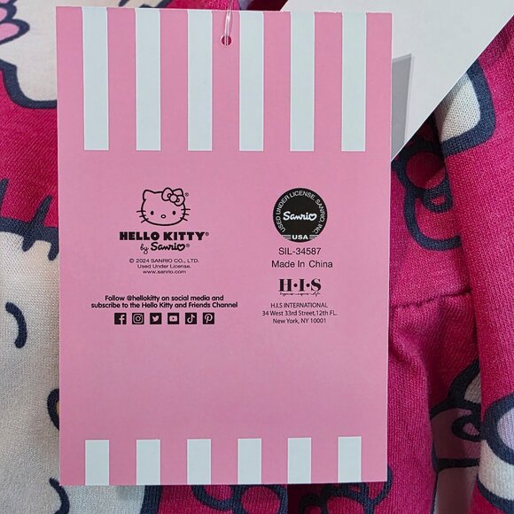 Sanrio Hello Kitty Toddler Girls Print Drop Waist Dress Long Sleeves Size 2T-4T - Picture 4 of 7